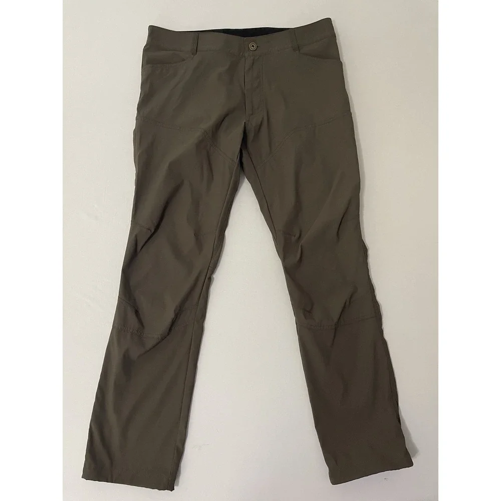 Kuhl Renegade Hiking Climbing Rock Pants Dark Brown Nylon Stretch Mens 36x32